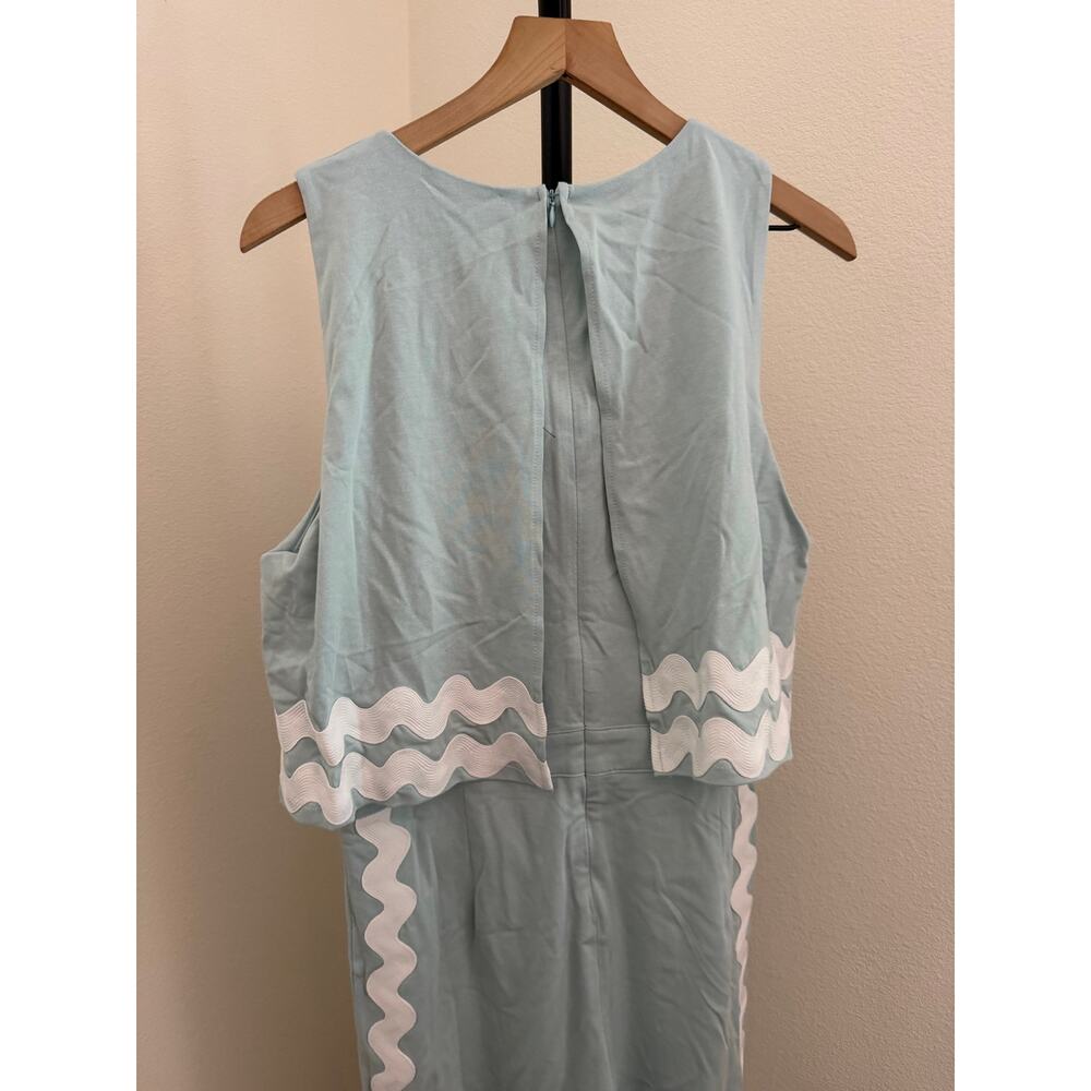 New NWT Prosperina Kayla ancient waters aqua cotton jumpsuit - Picture 9 of 10